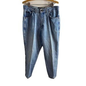 Vintage Chic Mom Jeans Denim 16 Petite Blue High Waisted Rise